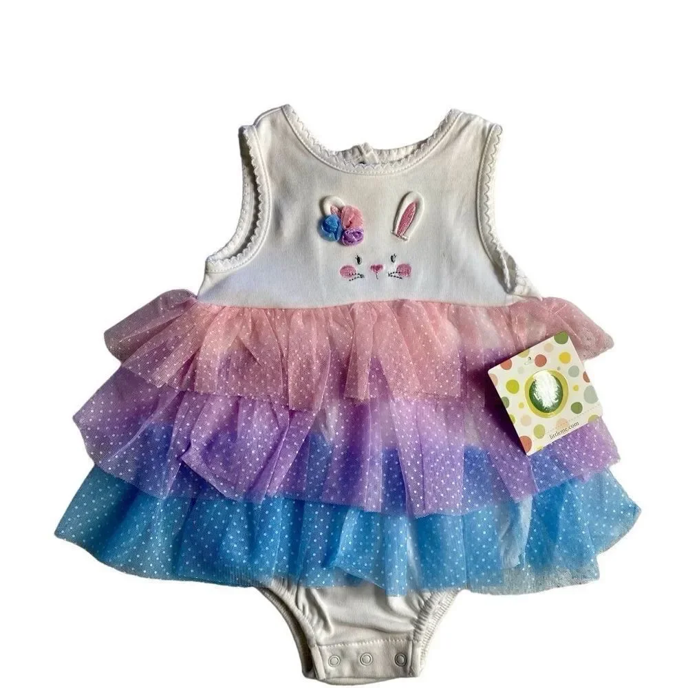Little Me Baby Girls 12 Months Multi Tier Popover and Matching Headband